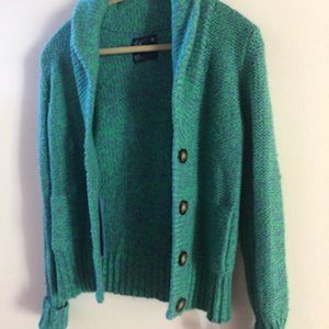 Teal/Green Speckled Cardigan - AE, Size M